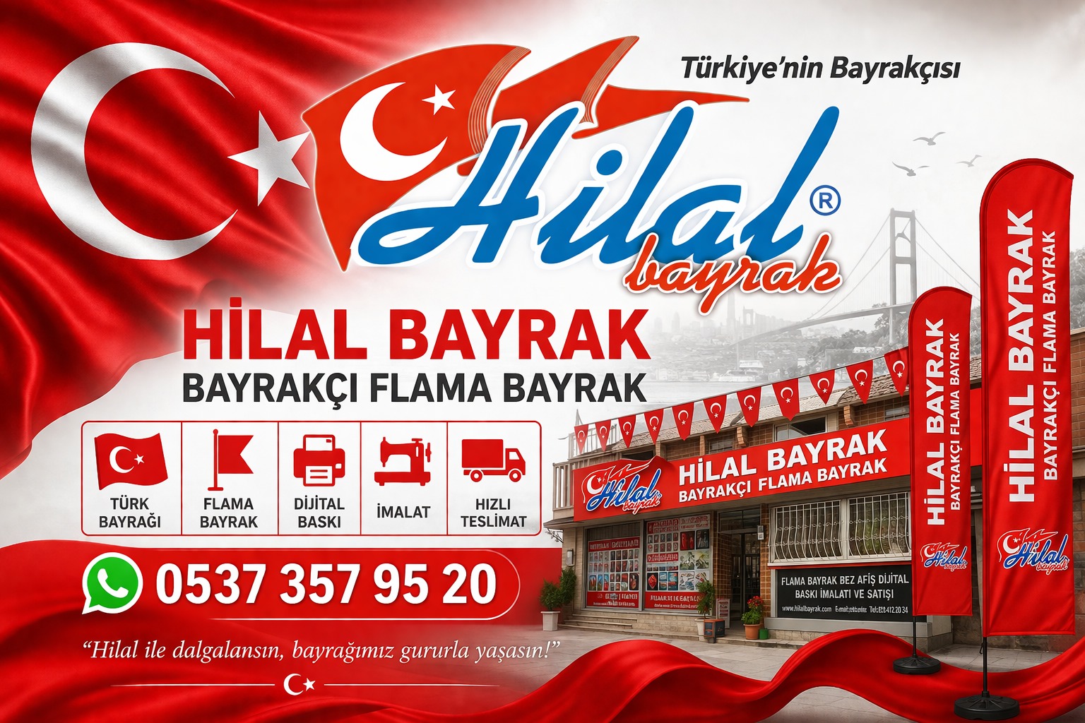 Hilal Bayrak, Bayrakçı, Bayrak Firması, Bayrak Satışı, Bayrak Üretimi, Bayrak İmalatçısı, Gönder Bayrak, Bayrak İmalatı, Türk Bayrağı Satış