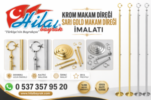 Krom Makam Direği; Sari Krom Makam Direği Gold Makam Direği Makam Bayrak İmalatı 